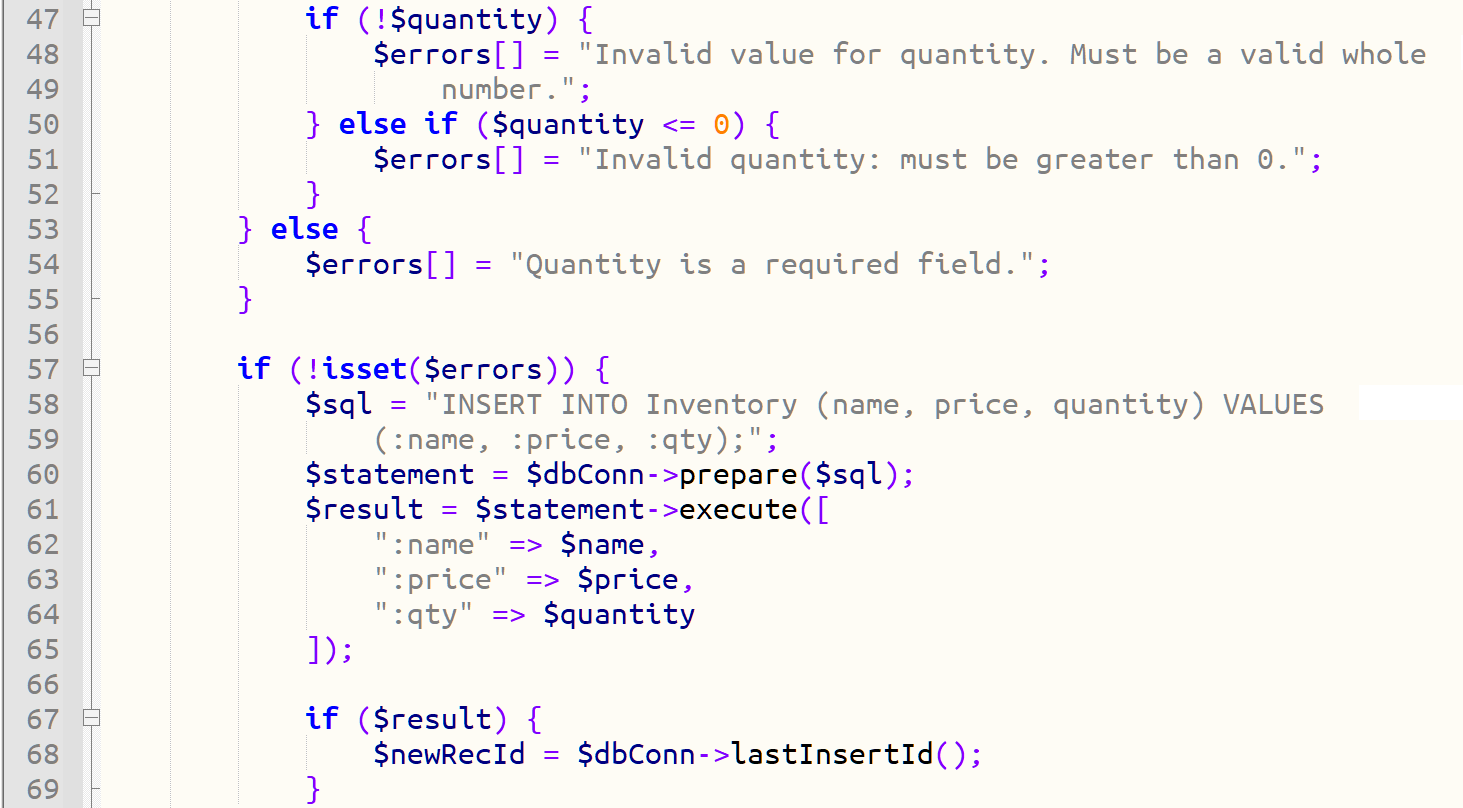 code for insert exercise