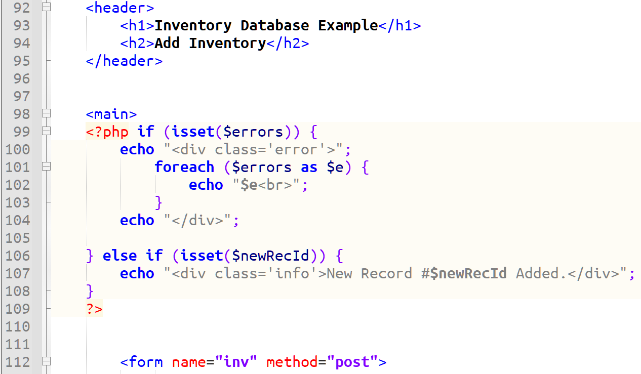 code for insert exercise