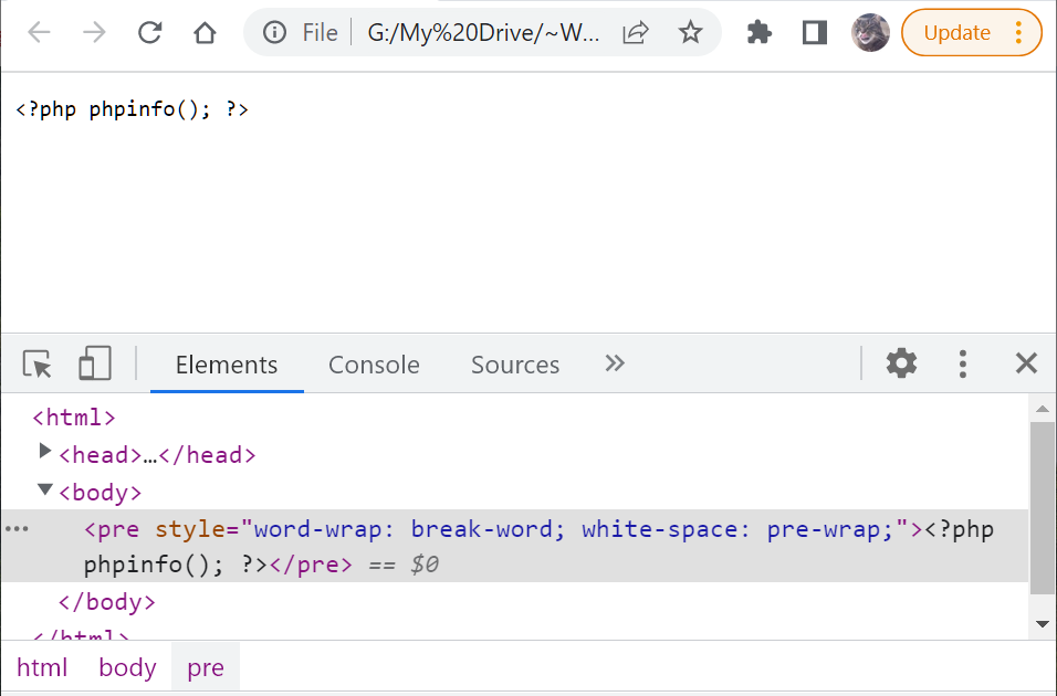 php file won't run if you load it directly into a browser