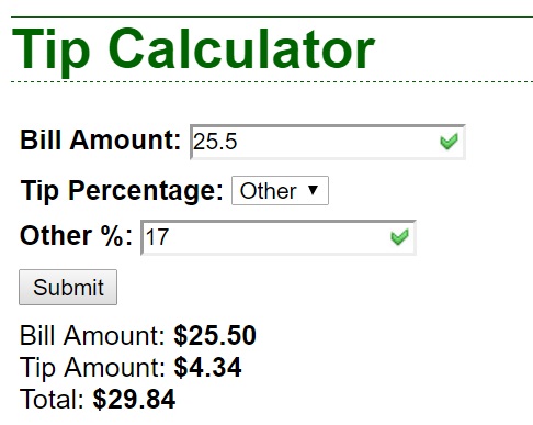 tip calculator