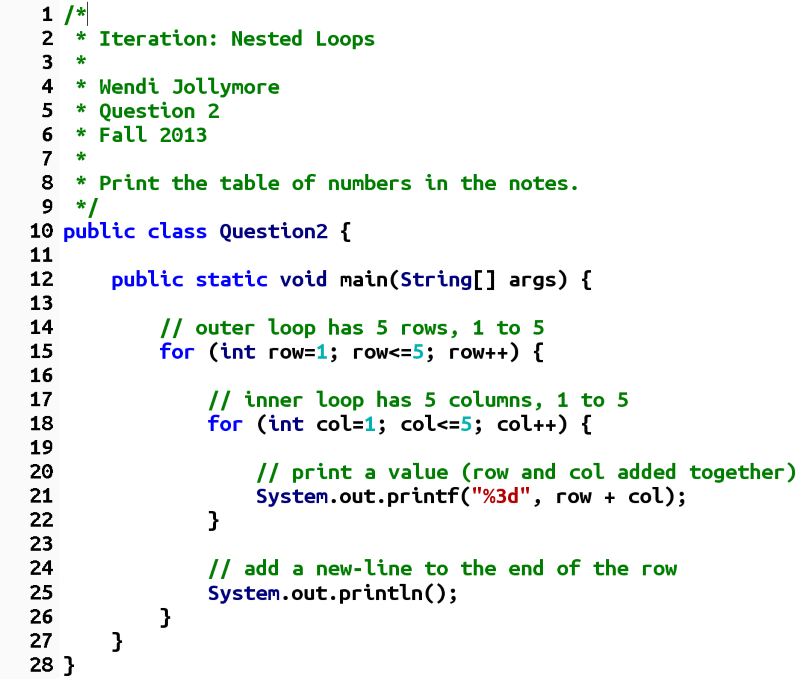 solution to question 2